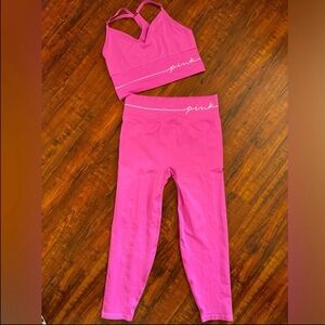 PINK VICTORIA’S SECRET LEGGINGS SET